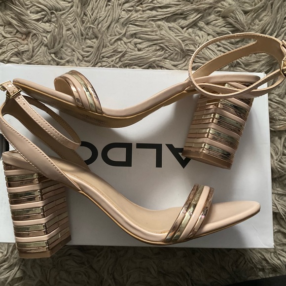 Aldo Heels - Gold and Nude - Picture 1 of 3